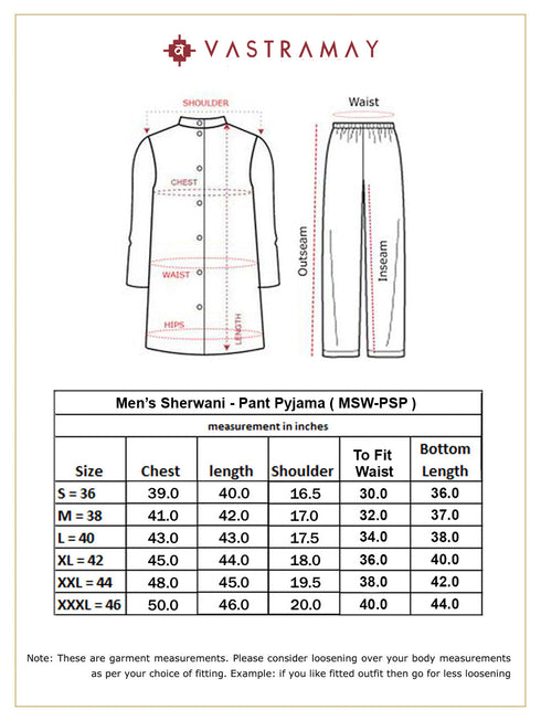 Men's Grey Jaccard Sherwani With Cream Pant Set